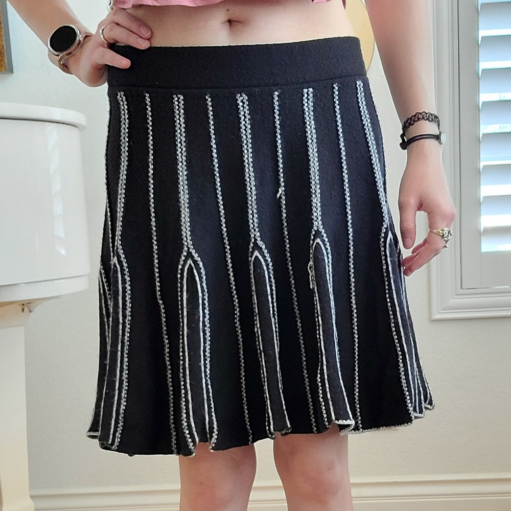 Urban Outfitters Lux Black Pleated Wool Skirt